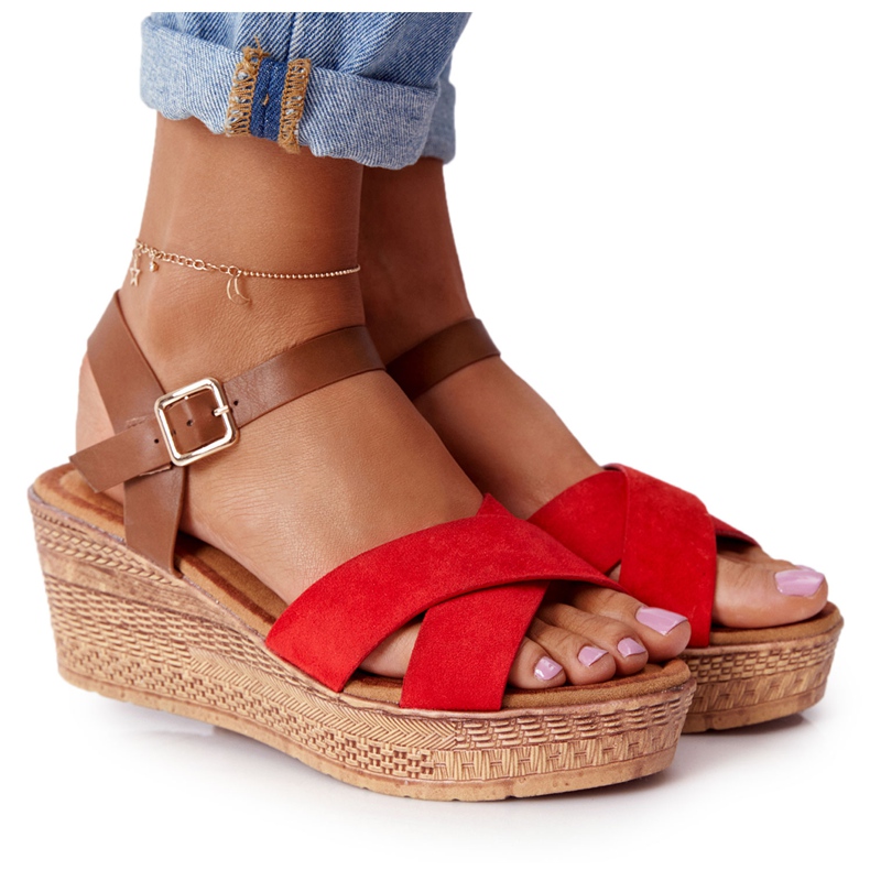 S.Barski Sandali con zeppa S. Barski GD-38 Rosso marrone