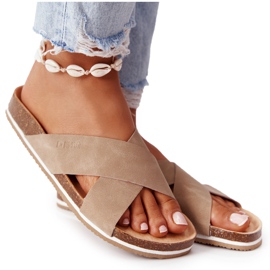 Ciabatte in Pelle Profilate Big Star HH274593 Beige