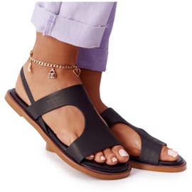 Sandali In Pelle Con Polsino Big Star HH274715 Nero