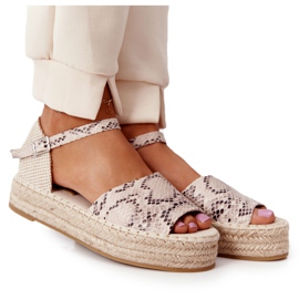 Sandali Sulla Piattaforma Con Motivo Serpente Intrecciato Beige Megara marrone