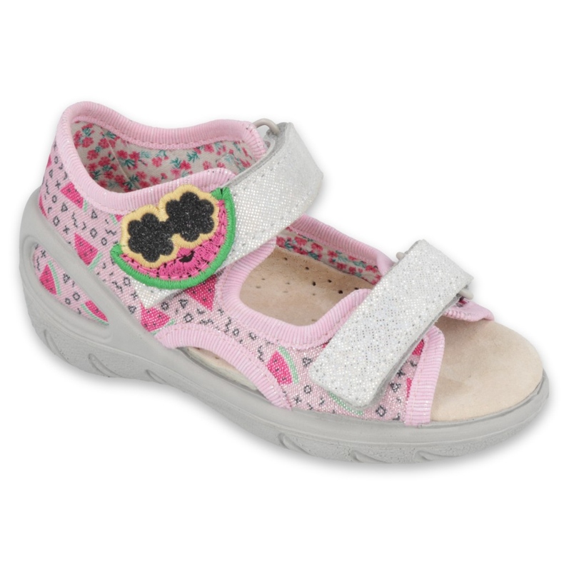 Scarpe per bambini Befado pu 065P152 rosa grigio