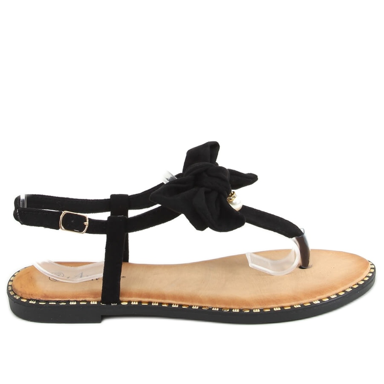 Sandali neri con fiocco N-102 Black nero