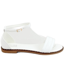 Bianco 55-93 Sandali bianchi alla caviglia