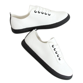 Sneakers stringate bianche e nere LA44 Black bianco nero