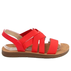 Sandali con cinturino in gomma rosso 9225 Rosso