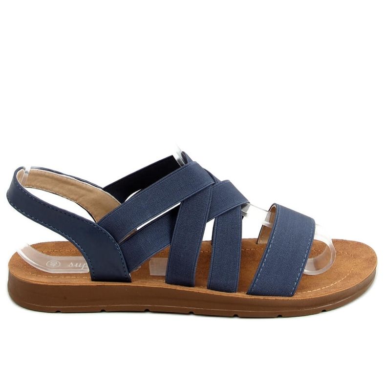 Sandali con cinturini in gomma, blu navy 9225 Blue