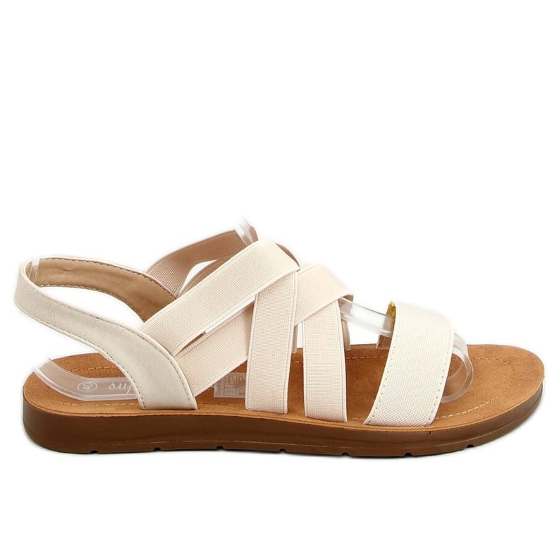 Sandali con cinturini in gomma Beige 9225 Beige