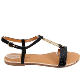 Sandali neri da donna F-18 Black nero