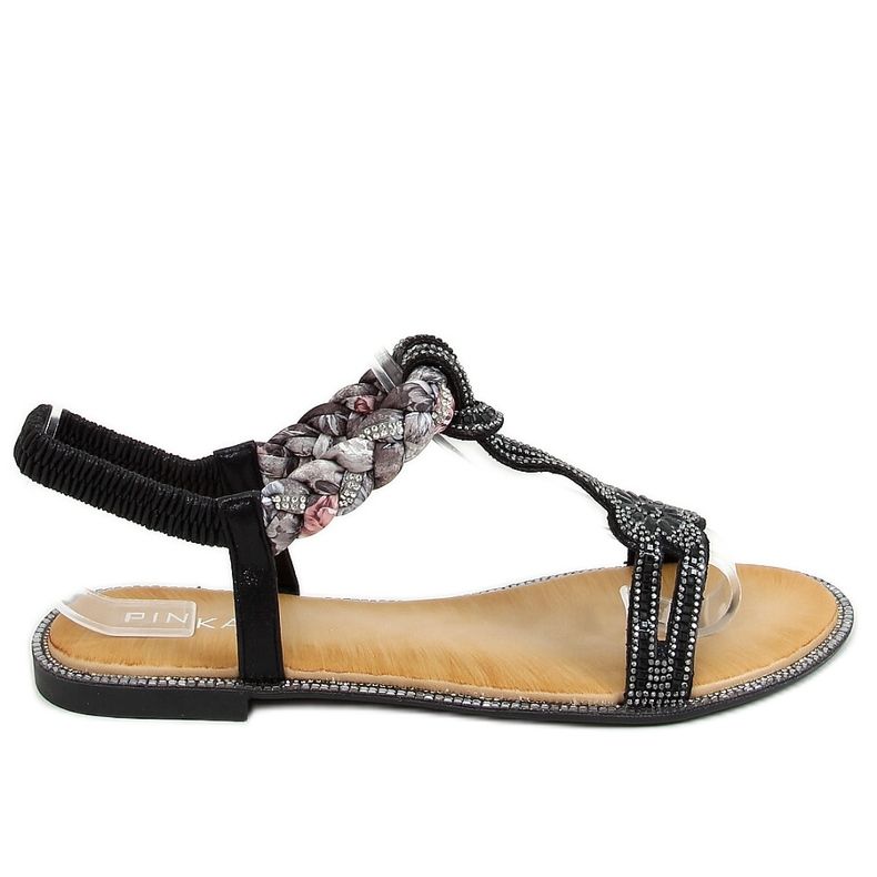 Sandali neri con zirconi JN11-10 Black nero