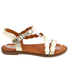 Sandali con perle 55-55 Oro d'oro