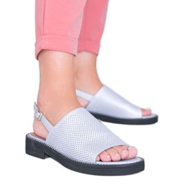 Sandali blu con tacco piatto di Betsy