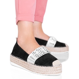 Espadrillas nere con pietre Cher nero