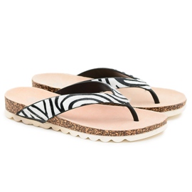 Infradito Su Lu Boo Zebra Cork bianco nero