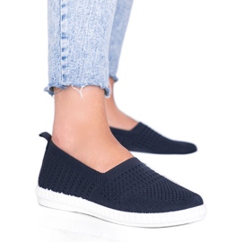 Sneaker Funk Slip On traforate blu navy