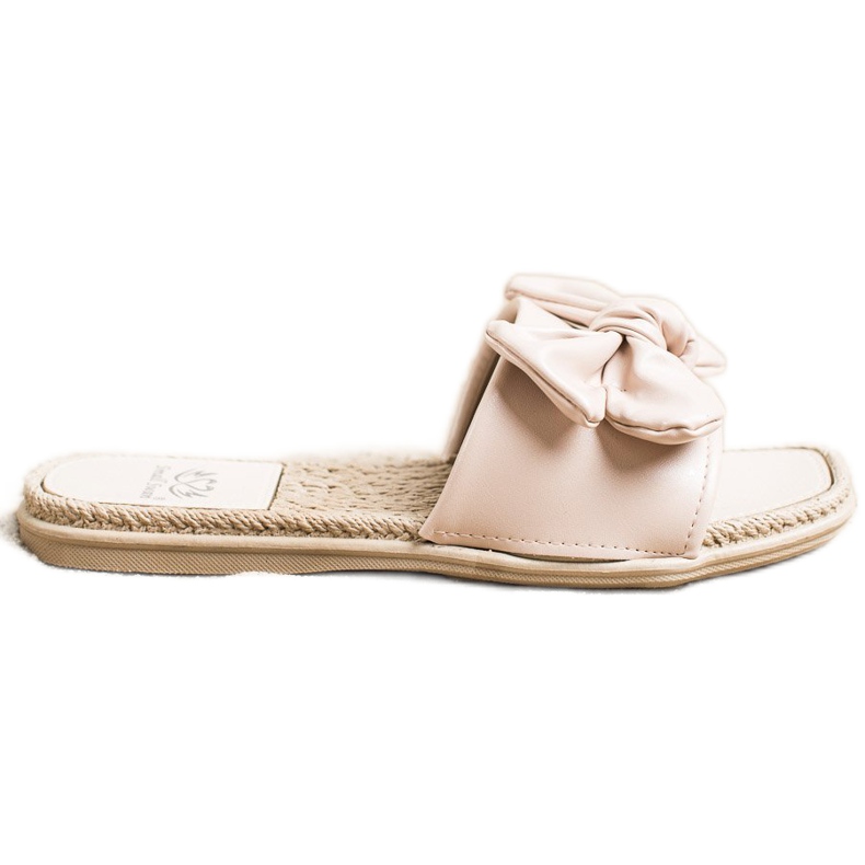 Small Swan Pantofole Ecopelle Con Fiocco beige