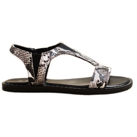 Goodin Sandali slip-on con stampa serpente grigio