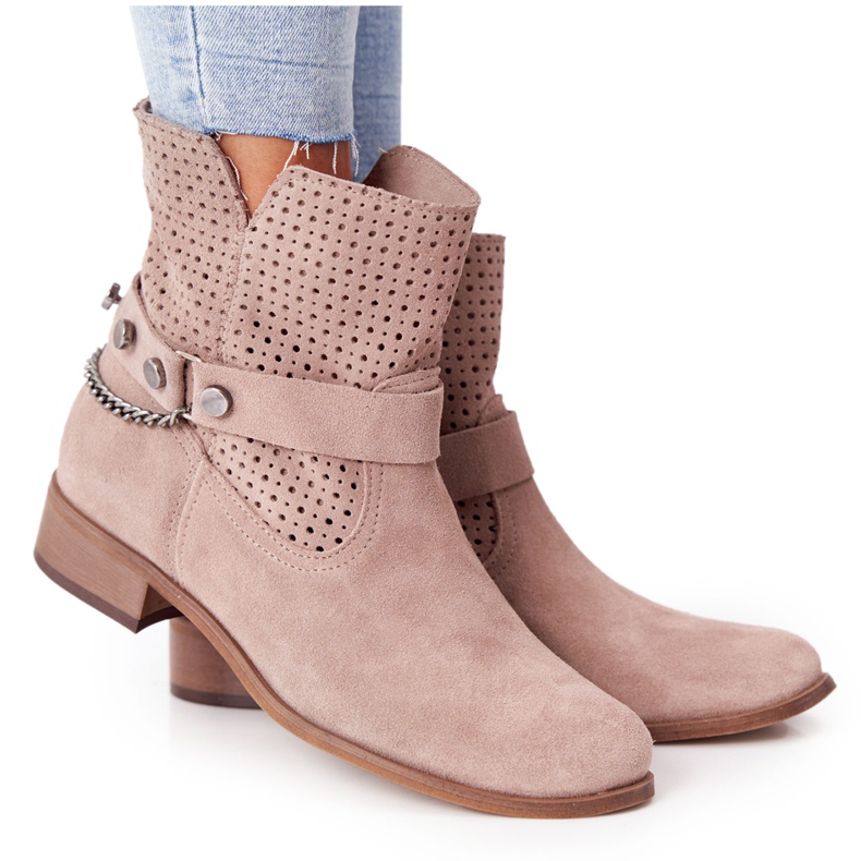 Stivali primaverili traforati Lewski Shoes 2905-0 Beige