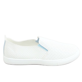 Sneakers slip-on bianche LA45 blu bianca