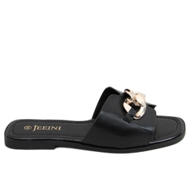 Pantofole nere con catena 377 Black nero