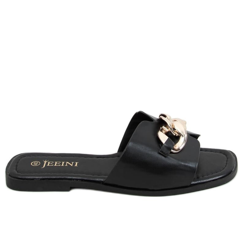 Pantofole nere con catena 377 Black nero