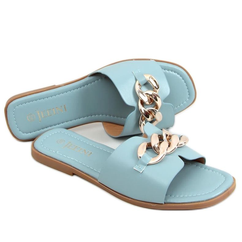 Blu 377 Pantofole blu con catena