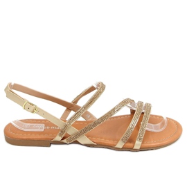 Sandali con zirconi dorati 4046 Gold d'oro
