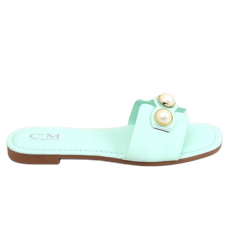 Ciabatte con perle menta 55-37 LT.GREEN verde