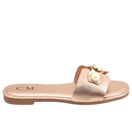 Ciabatte con perle champagne 55-37 Champagne d'oro
