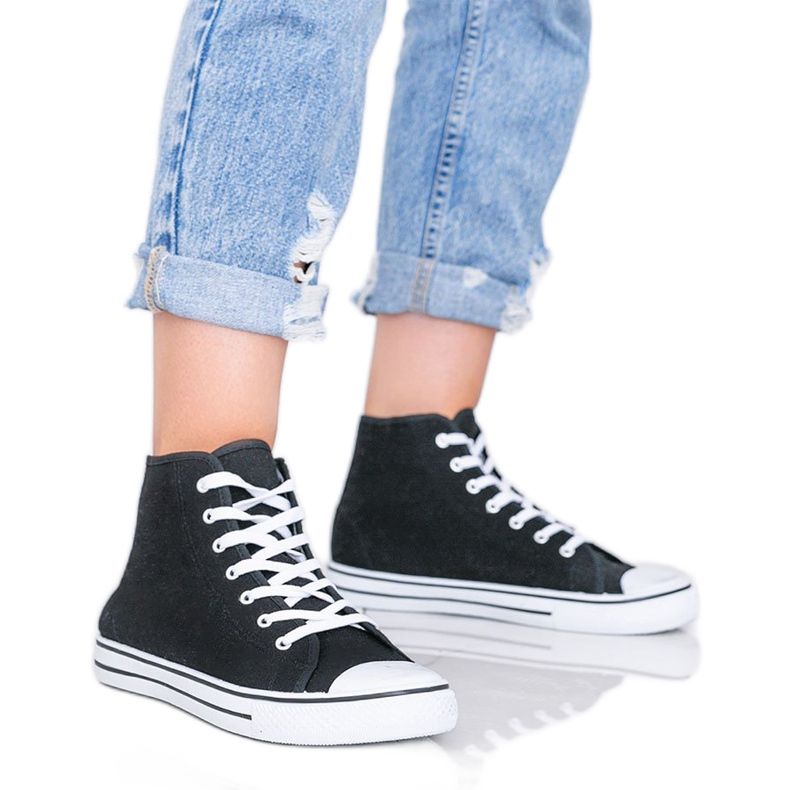 Sneakers nere da donna Gampa caviglia nero