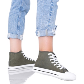 Sneakers alla caviglia da donna verde kaki Gampa