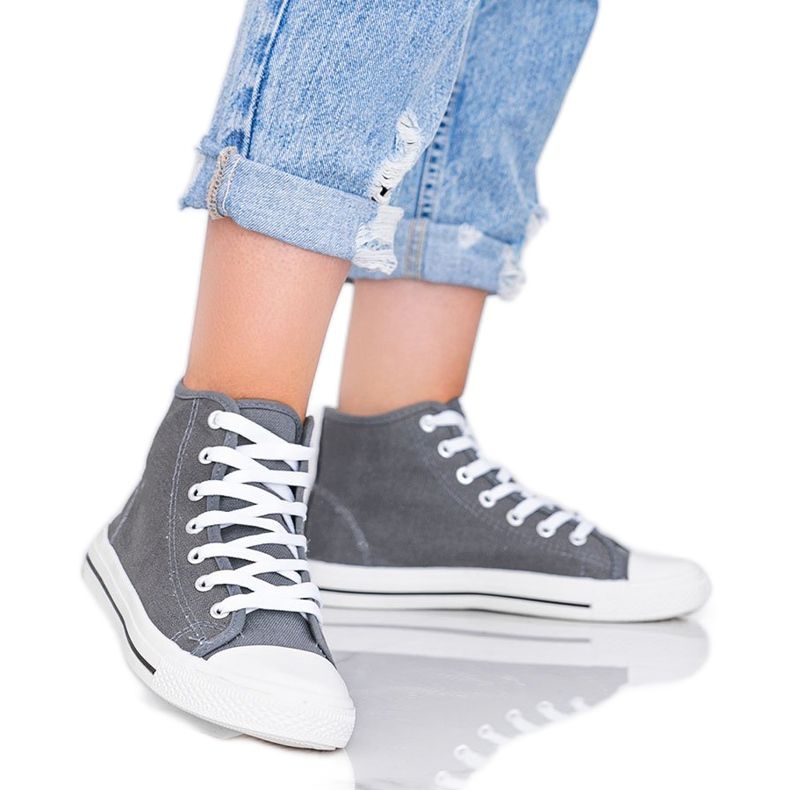 Sneakers da donna grigie Gampa caviglia grigio