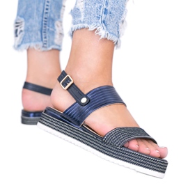Sandali blu navy su suola spessa Senorita