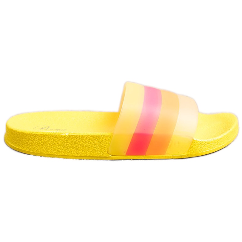 Bona Comode infradito con righe colorate giallo