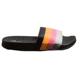 Bona Comode infradito con righe colorate nero