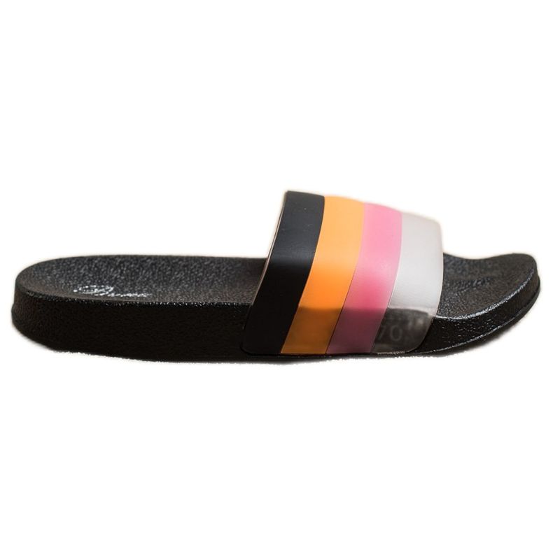 Bona Comode infradito con righe colorate nero