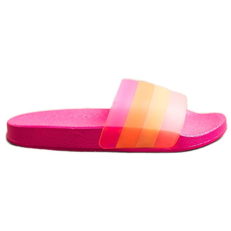 Bona Comode infradito con righe colorate rosa