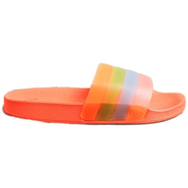 Bona Comode infradito con righe colorate arancia