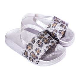 FR1 Pantofole In Gomma Per Bambini Con Broccato Argento Rimia d'argento
