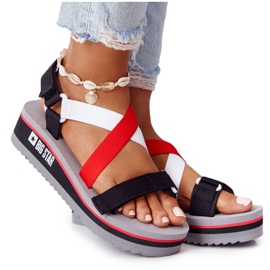 Sandali con zeppa in schiuma Big Star HH274A082 Rosso-Bianco bianca nero