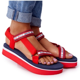 Sandali in schiuma sulla piattaforma rossa Big Star HH274A102 rosso blu navy