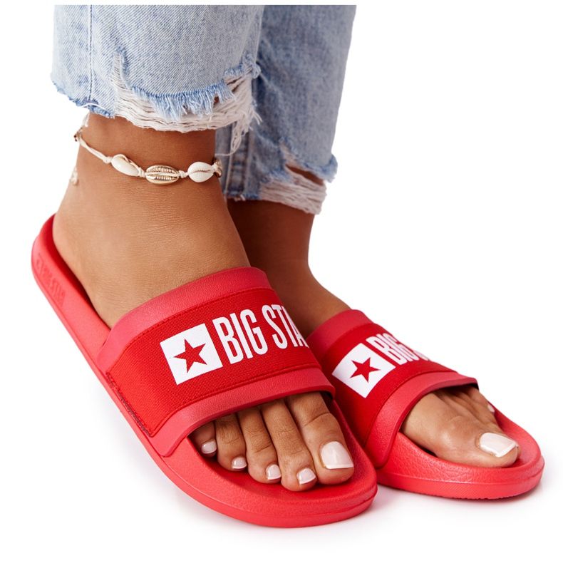 Pantofole da donna Big Star HH274A014 Rosso
