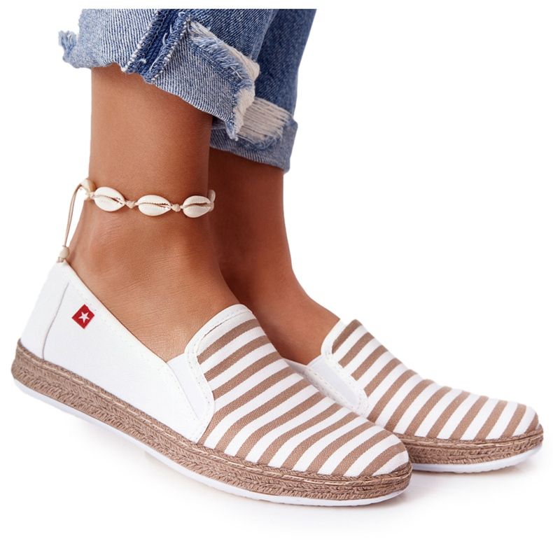 Espadrillas da donna Big Star HH276001 Beige-Bianco bianca marrone