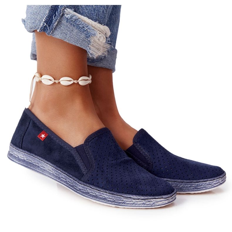 Espadrillas traforate Big Star HH276004 Navy Blue blu navy
