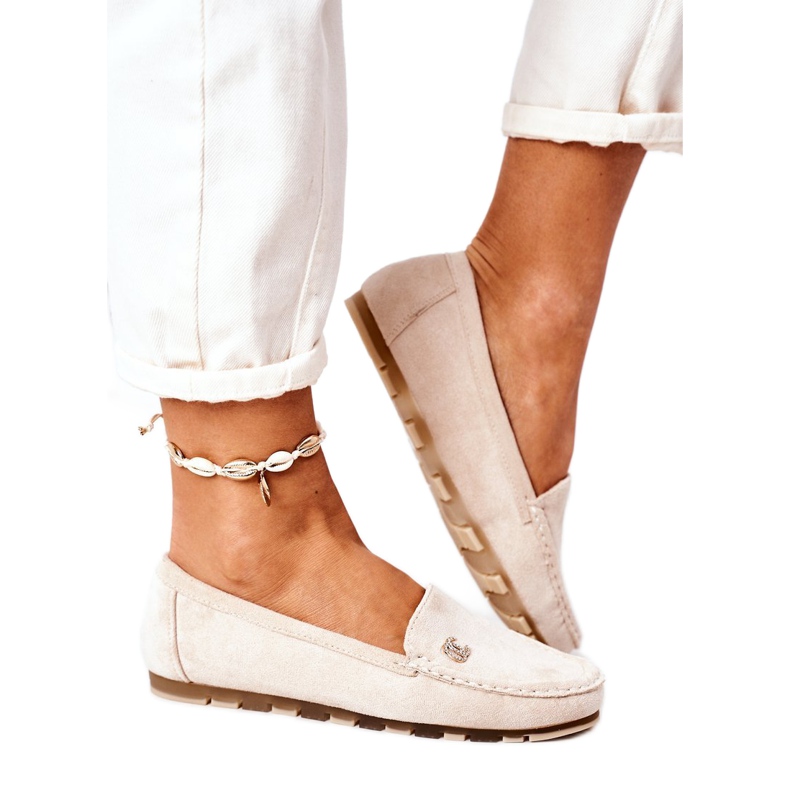 PS1 Mocassini Donna Scamosciati Beige Madelyn