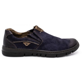 Joker Slip-on uomo in pelle 507J blu navy