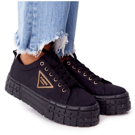 Sneakers da donna sulla piattaforma nera Big City Life nero