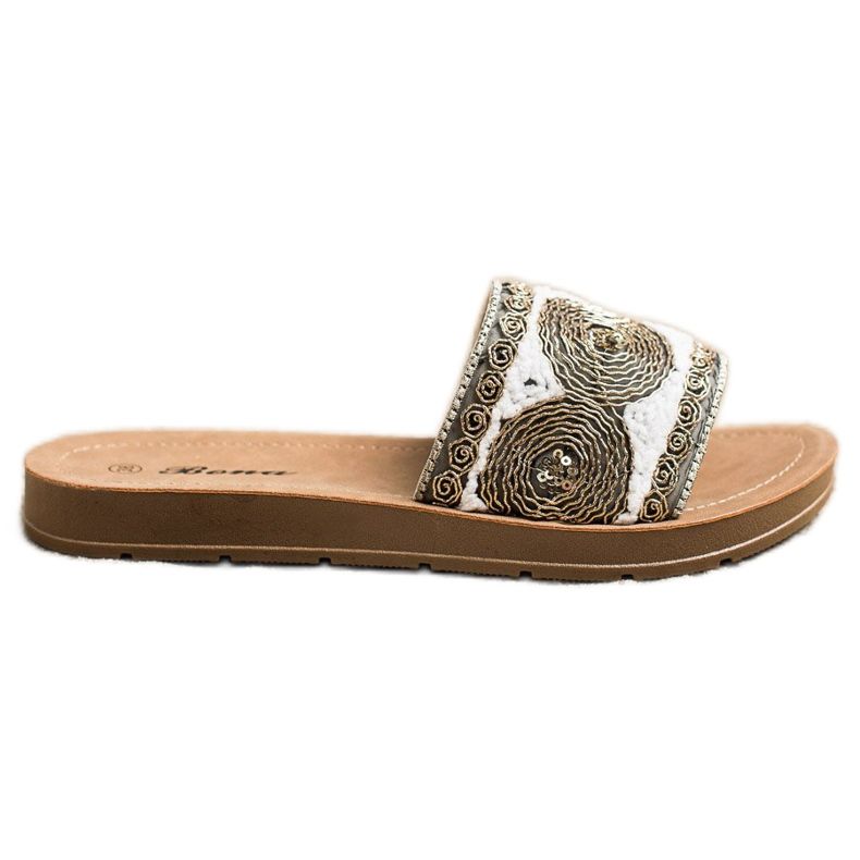 Bona Pantofole alla moda bianca grigio