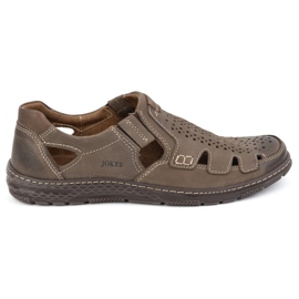 Joker Scarpe estive da uomo in pelle, slip-on 500J oliva verde