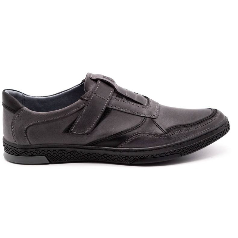 Polbut Scarpe casual da uomo in pelle 2102 grigie grigio