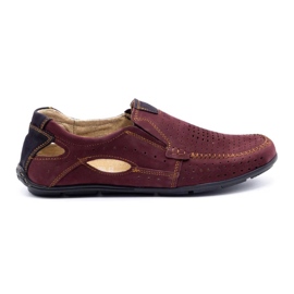 Olivier Scarpe uomo mocassini 91K estate bordeaux rosso